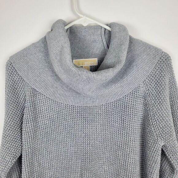 MICHAEL MICHAEL KORS Waffle Knit Sweater Cowl Turtleneck Pullover Oversized Fit - Picture 4 of 6
